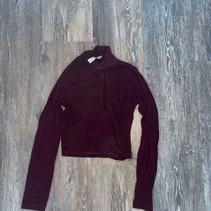 Red long sleeve crop top